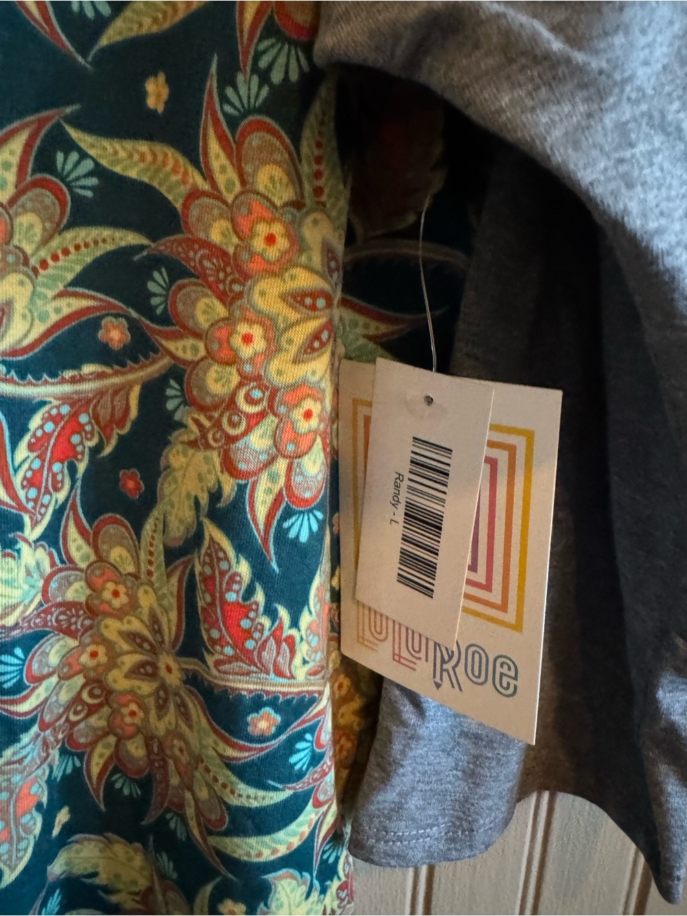 NWT LuLaRoe Floral Teal & Red Randy Top large